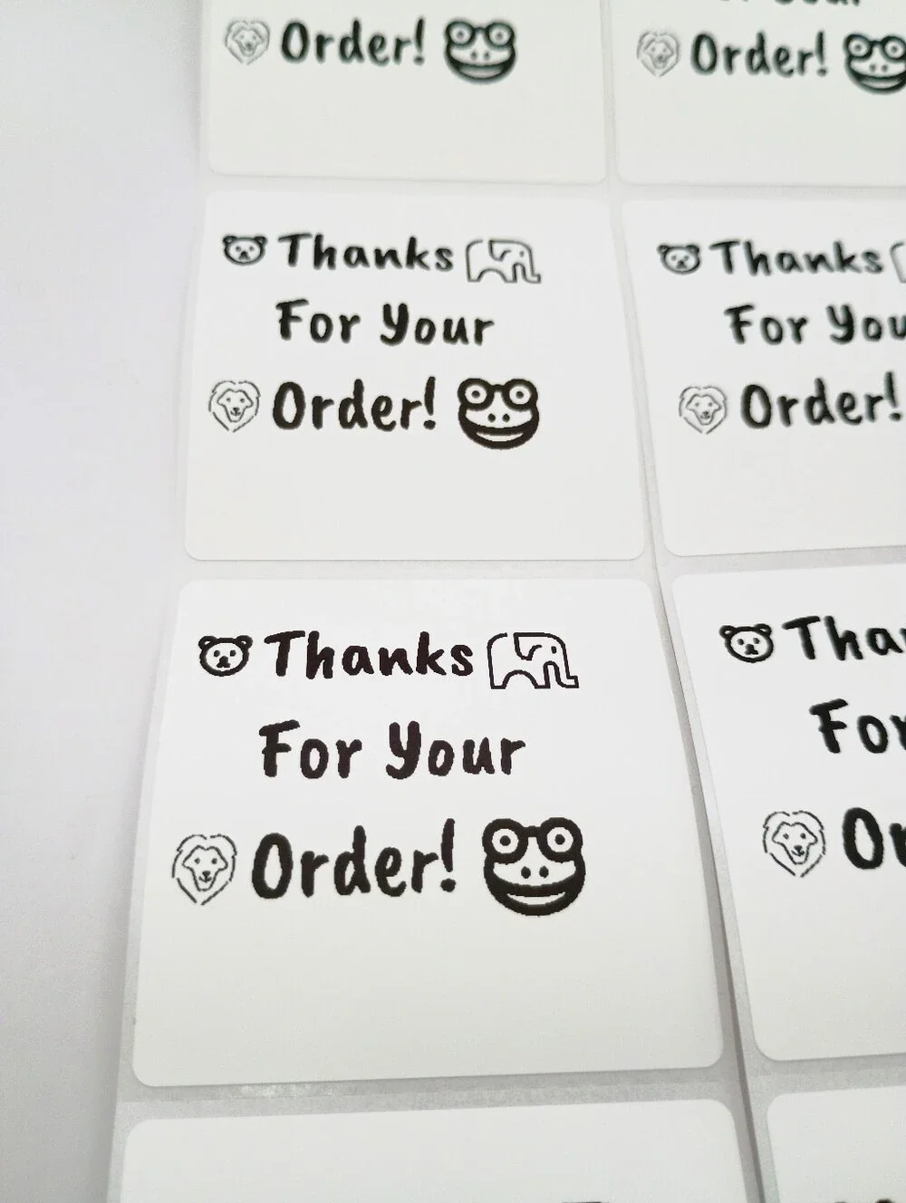 Animal Thanks For Your Order Stickers Set Of 10